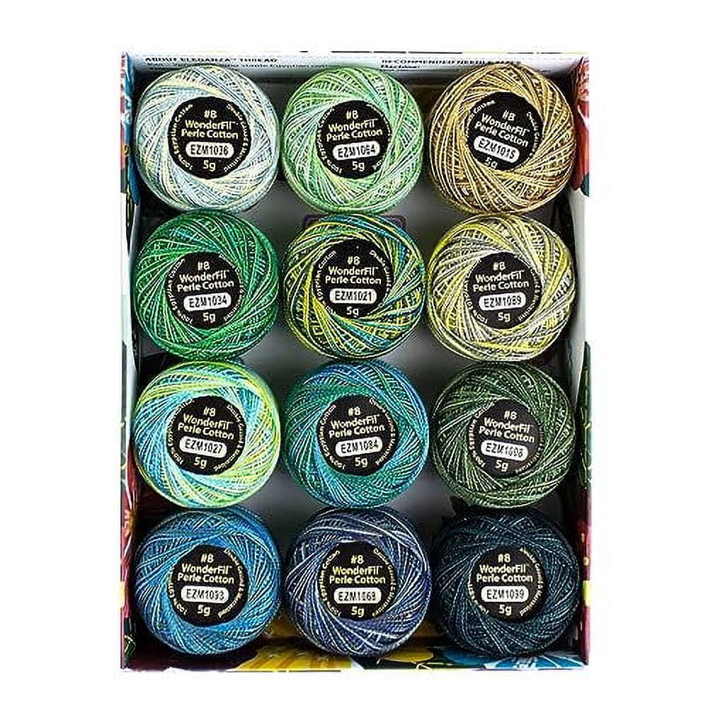 WonderFil 8wt Varigated Eleganza Thread Pack of 12, Meadow