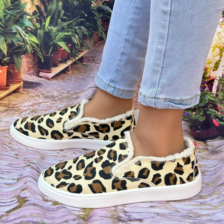 Slip on leopard sneakers discount