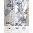 thumbnail image 6 of Sheer Curtains 84 Inches Long 2 Panels Set for Living Room, Navy Blue Coastal Semi Sheer Curtains for Windows, Nautical Starfish Coral Shell Ocean Summer Voile Window Treatments Rod Pocket Curtain, 6 of 7