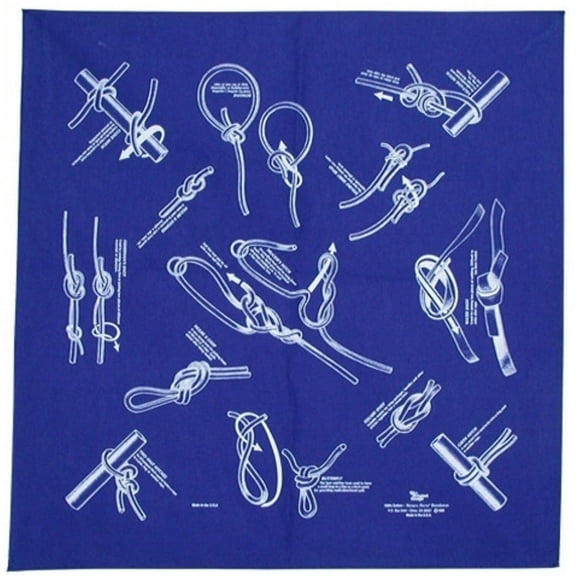 Printed Image Knots Bandanna-Royal Blue (2nd)