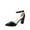 Black Patent, variant on Songful-6 Women's Pointed Toe Ankle Strap Buckle Chunky High Heels Sandals Shoes ( Silver, 9 )
