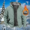 thumbnail image 2 of Leesechin Mens Winter Coats Outerwear Clearance Long Sleeved Cardigan Pockets Warm Plush Hooded Jacket Fleece Sweater Coat, 2 of 5