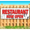 thumbnail image 1 of Restaurant Now Open 13 oz Vinyl Banner With Metal Grommets, 1 of 4