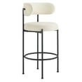 thumbnail image 3 of Bar Stool Chair Barstool, Set of 2, Ivory White, Fabric, Metal, Pub Cafe Bistro Dining Kitchen Hospitality Restaurant, Modern Contemporary HB35918, 3 of 11