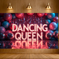 thumbnail image 3 of LUUFILx Dancing Queen Themed Party Celebration Banner Sparkling Stage Backdrop Decorations Disco Ball Fun Event Supplies Photo Background Balloon Decor, 3 of 7