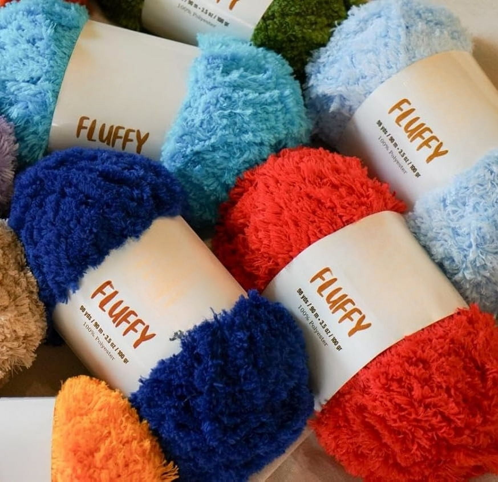 1 Skein/ 3 Skeins/ 5 Skeins Fluffy Bulky Yarn - Super Soft Chunky Fuzzy Blanket Weight # 5 Yarn for Knitting Crocheting Crafting 3.5 oz (100 g) 98 Yds (90 m)