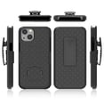thumbnail image 3 of Compatible for Apple iPhone 13 Case with Tempered Glass Screen Protector Belt Clip Holster Protection Phone Cover [Black], 3 of 6
