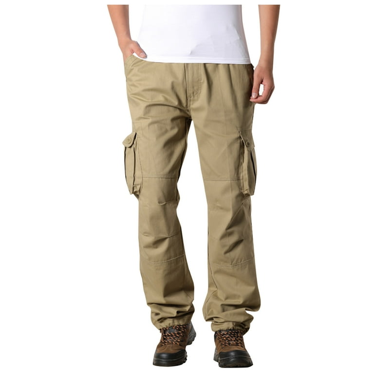 JNGSA Men's Assault Pants with Multi-Pocket Outdoor Sports Hiking Pants  Lightweight Cotton Cargo Stretch Trousers Black XXXXL 