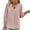 Pink, variant on WREESH Womens Chiffon Blouse V Neck Pleated Shirts Patchwork Long Sleeved Pompon Tops Loose Lightweight Business Casual Blouse Black