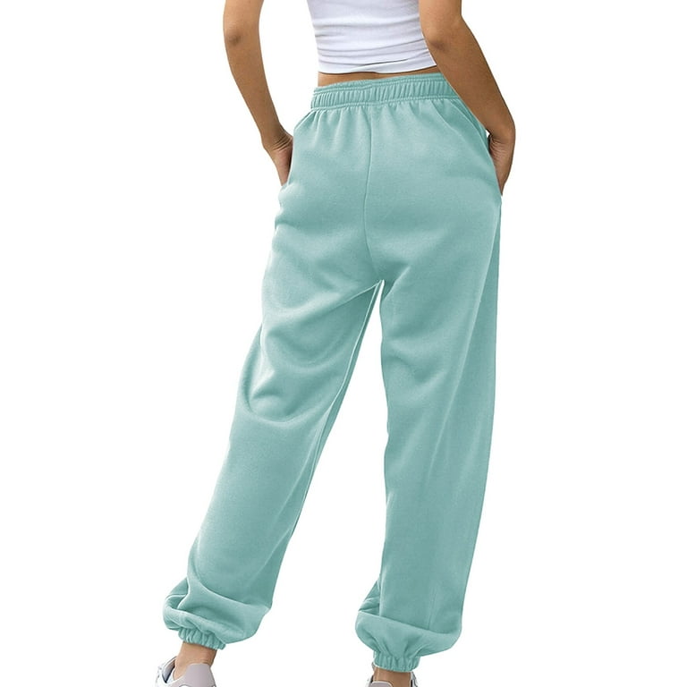 Frostluinai Cinch Bottom Sweatpants For Women With Pockets Cargo Pants For  Women Baggy Elastic Waist Trousers Long Straight Pants High Waist Sporty