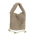 thumbnail image 1 of Bolso de hombro Bolso de señora Bolso de felpa para mujer Bolso de un solo hombro Caqui, 1 of 6
