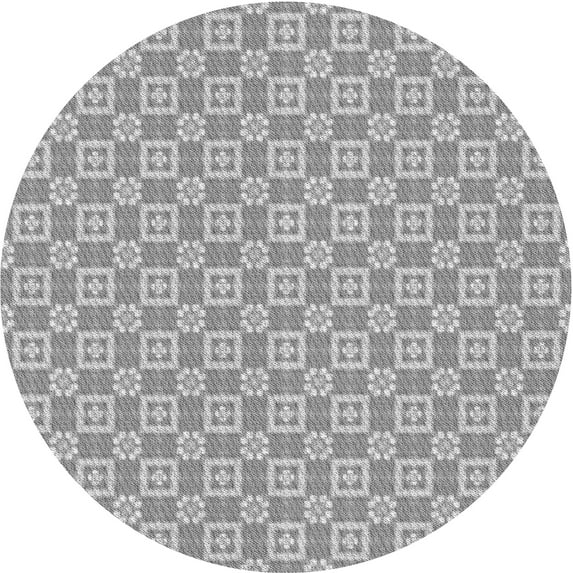 Ahgly Company Machine Washable Indoor Round Transitional Gray Area Rugs, 8' Round