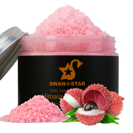 SWAN ☆ STAR Salt Scrub Himalayan Scrub Deep Cleansing Exfoliator with Natural Lychee Essential Oil