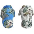 thumbnail image 2 of 2 pcs Dog T-shirt Summer Seaside Hawaiian Resort Style Printed Dog T-shirt Blue And White (L), 2 of 5