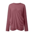thumbnail image 5 of KBZDBZC Womens T Shirts Womens Long Sleeve Tops Twist Front Tunic Tops To Wear With Leggings Women T Shirt Women Shirts (Purple,XXL), 5 of 5