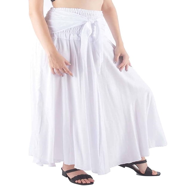 EIMELI Jupe Longue Maxi Asymétrique Boho Taille Haute pour Vacances à la Plage Rouge m