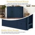 thumbnail image 5 of Euroco 89.7" Sideboard with Extendable Table, Multifunctional Buffet Storage Cabinet with 2 Doors and 3 Drawers Coffee Bar Station for Living Room,Study,Kitchen,Navy Blue, 5 of 9