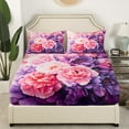 thumbnail image 3 of Erosebridal Romantic Flower Sheet Set Full, Floral Print Bedding Sets Full Size, Spring Floral Decor 4pcs, 3 of 7