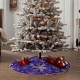 thumbnail image 4 of Fotbe blue purple Snowflake Pattern Christmas Tree Skirt, Tree Skirts Plush Christmas Decorations, Christmas Tree Skirts Xmas Decorations Holiday Party Decor-48", 4 of 6
