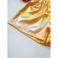 thumbnail image 6 of YONGHS Girls Shiny Metallic Shorts Hot Pants Disco Dance  Party Performance Costumes Yellow 7-8, 6 of 7