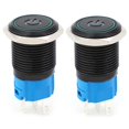 thumbnail image 1 of Black self-locking metal switch, IP65 protection, with LED lamp and symbol, 16 mm (green 220 V AC), 2 pieces, 1 of 4