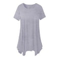 thumbnail image 3 of Outfmvch Sweatshirt Womens Sweatshirt Cropped Sweatshirt Womens O Neck Collar Color Solid Color Plus Size Short Sleeve Casual Blouse Tops Oversized Sweatshirt Gray 5Xl, 3 of 3