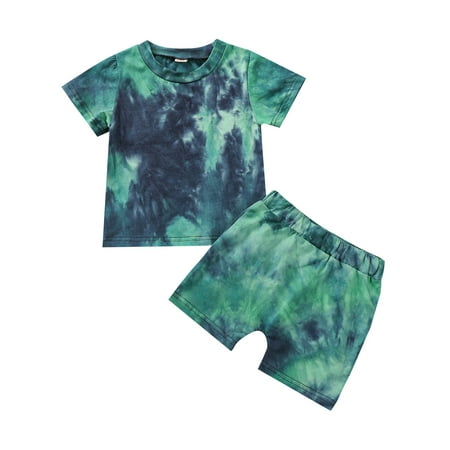 

Canrulo 2PCS Toddler Kid Baby Boys Girls Printing Round Collar Short Sleeve Cotton Tops Green 3-4 Years