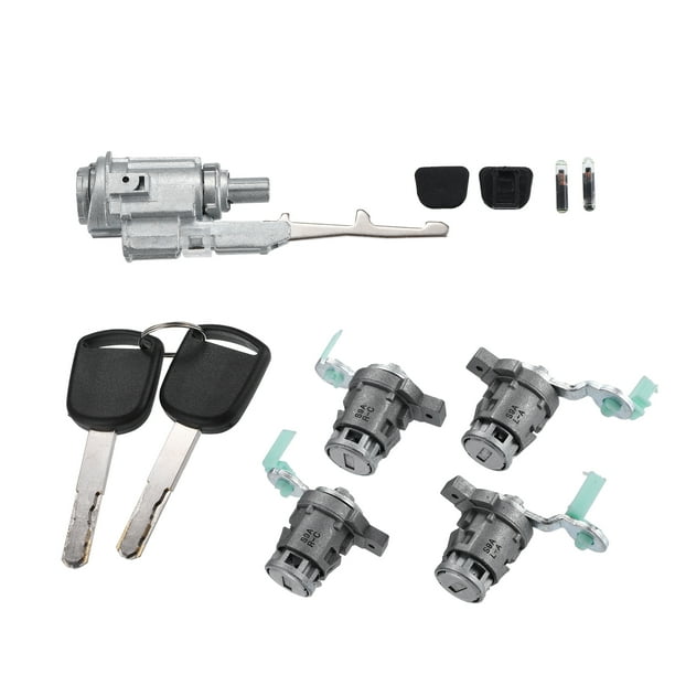 No.72145S9A013 Juego de cilindros de cerradura de puerta con interruptor de encendido para Honda Civic 2003-2005 Tono plateado metálico