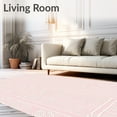 thumbnail image 2 of ODIKA 6'x9' Machine Washable Non-Slip Area Rug, Subtle Abstract Mesh with Delicate Interwoven Lines High Traffic Rug with Pad, Pink, 578290, 2 of 8