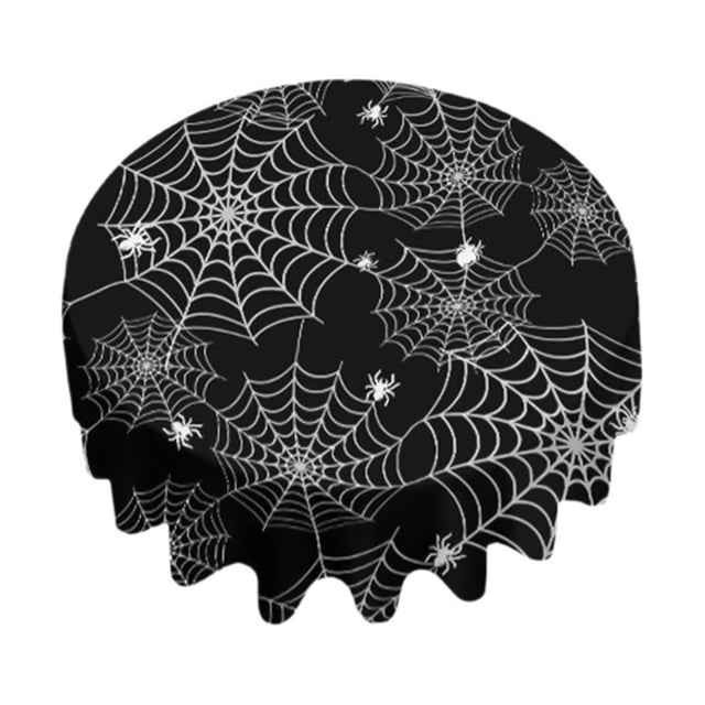 Round Halloween Tablecloth 152Cm/60Inches Halloween Waterproof Round Tablecloth, StainResistant Holiday Table Cover, Ideal Gift Dust Cloth Round Cloth Tablecloths