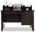 thumbnail image 1 of Giantex Vintage Computer Desk, Home Office Computer Table, Spacious Wooden Executive Writing Study Desk, Brown, 1 of 5