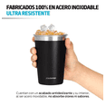 thumbnail image 4 of Set de 6 Vasos de Acero Inoxidable y Ecologicos (470 ml) negro mate, 4 of 5
