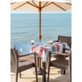 thumbnail image 2 of Outdoor Tablecloth with Umbrella Hole and Zipper, Blue Ombre Christmas Square Table Cloth 54x54 Inch Waterproof Tablecloth, Xmas Snowman Snowflake Winter Picnic Table Cover for Patio Camping, 2 of 7