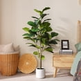thumbnail image 6 of DR.Planzen 4.5ft Artificial Fiddle Leaf Fig Tree, Tall Faux Ficus Tree, Artificial Plants for Home Office Decor, 6 of 7