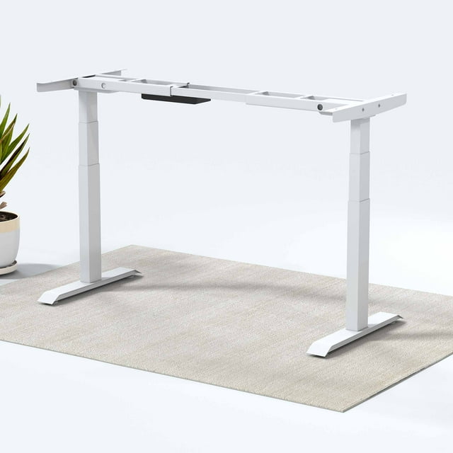 MotionGrey Motion Series - Dual German Bosch Motor Standing Desk Frame, Adjustable Sit-Stand Table Riser for Home, Office & Gaming - White