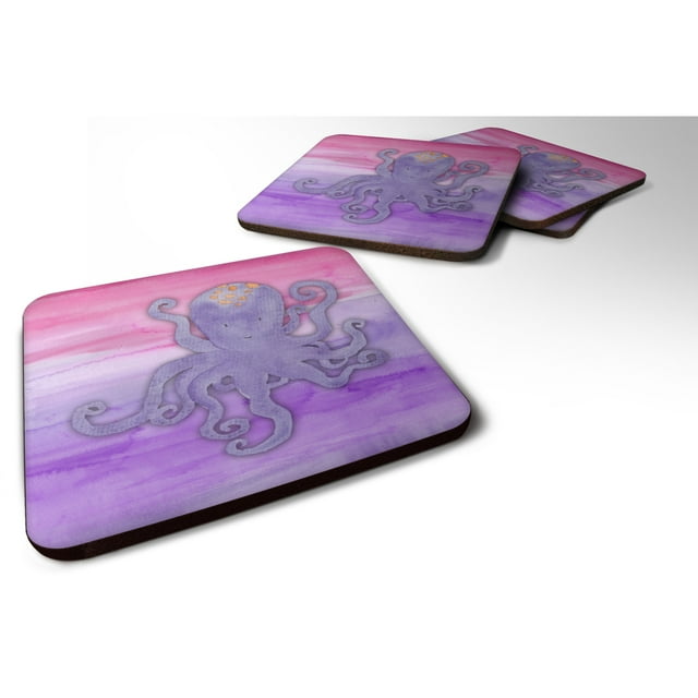 "Treasures Octopus Watercolor Decorative coasters, 3.5, Multicolor" Caroline's Treasures BB7424FC