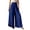 Blue, variant on Womens Bootcut Cargo Smocked Waist Bermuda - Ripped Cotton Linen Winter Green S