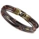 thumbnail image 1 of Pulsera de cuero vintage para hombre KATEA, pulsera de cuerda marrón, 1 of 5