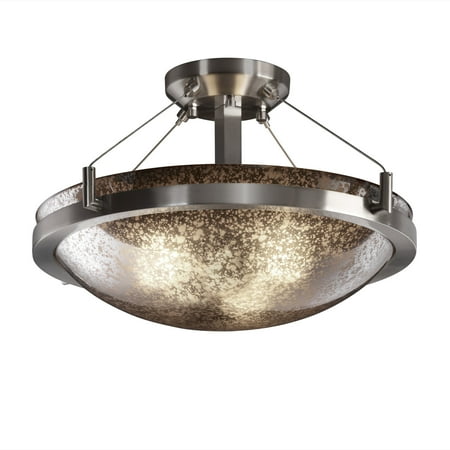 24' Round Semi Flush Bowl Justice Design Group FSN-9681-35-MROR Fusion 18