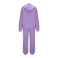 thumbnail image 3 of Womens Sweatsuits 2 Piece Set Casual Winter Long Sleeve Hoodie Loose Straight Leg Jogger Sweatpants Fall Tracksuit (XL, Purple), 3 of 4