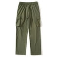 thumbnail image 5 of Turilly Men's Outdoors Cargo Pants Button Zipper Fashion Solid Color Casual Pocket Pants, 5 of 6