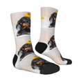 thumbnail image 3 of Uemuo Dachshund Sitting in Bathtub Pattern Women's Crew Socks, Soft Durable Breathable Moisture-Wicking with Odor Control Cotton socks, 3 of 9