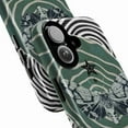thumbnail image 2 of Gothic Moth Abstract Phone Case, Dark Green Wavy Lines & Stripe Art Phone Cover for iPhone 11 12 13 14 15 16 17 Pro Max Plus, 2 of 6