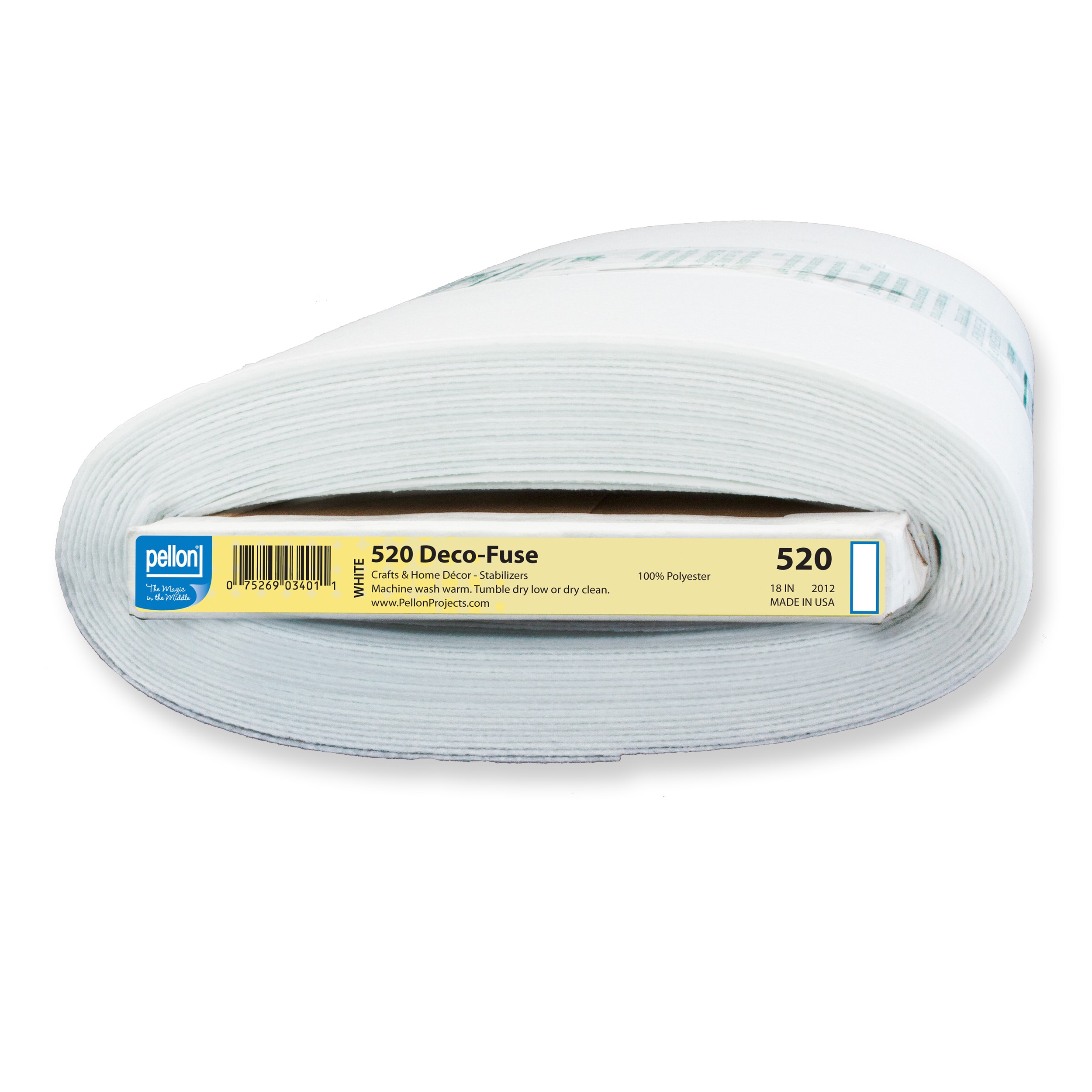 Pellon 520 Deco-Fuse Fabric Stabilizer for Sewing and Embroidery, White, 18" x 10 Yards, By the Bolt
