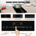 thumbnail image 3 of VEVOR Built in Electric Stove Top, 20 x 11.6 inch 2 Burners, 240V Glass Radiant Cooktop with Sensor Touch Control, Timer & Child Lock Included, 9 Power Levels for Simmer Steam Slow Cook Fry, 3 of 9