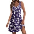 thumbnail image 2 of ALLLIST V Neck Women Dresses with Pockets Mini Slip Dress Casual Floral Purple Tank Clothing for Women, 2 of 7