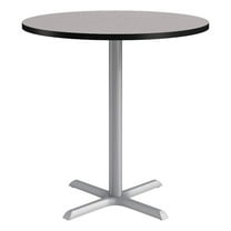 KFI Studios 42in Round Dining Table - 42in H - Gray Top - Silver Base