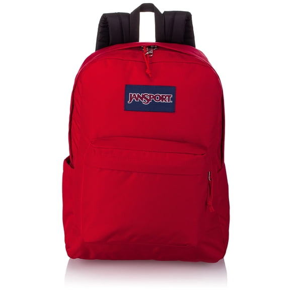 JanSport SuperBreak Plus Laptop Backpack - Lightweight School Pack, Red Tape
