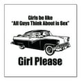thumbnail image 1 of DistinctInk Custom Bumper Sticker - 3" x 3" Decorative Decal - White Background - All Guys Think About is Sex - Cars!, 1 of 2
