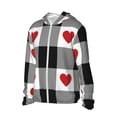 thumbnail image 3 of Goofa Heart Black Buffalo Plaid Gingham Printed Women's UPF 50+ Sun Protection Hoodie Jacket Lightweight Long Sleeve Sun Shirt for Women with Pocket Hiking Outdoor-3X-Large, 3 of 9